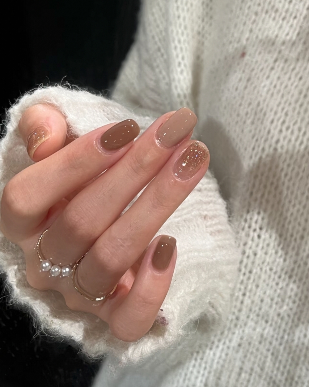 秋冬美甲,老錢風,貓眼