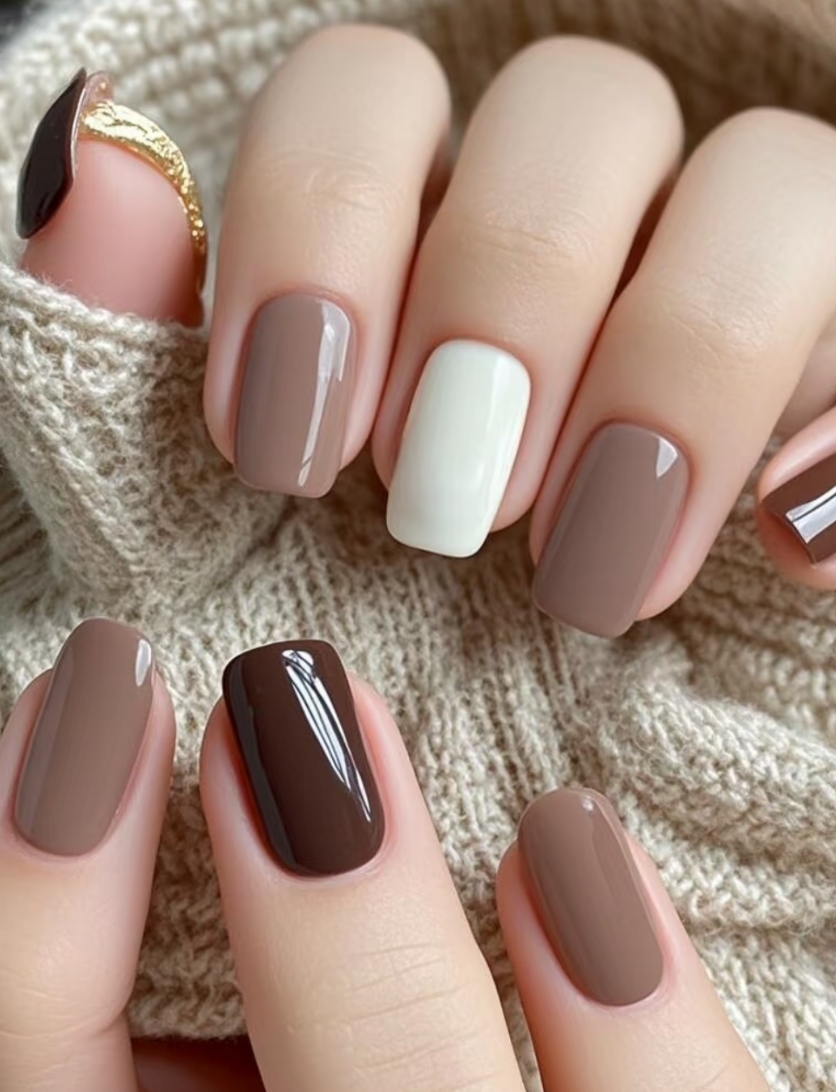 秋冬美甲,老錢風,貓眼