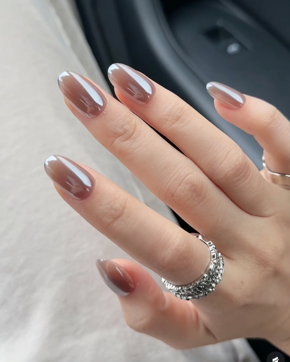 秋冬美甲,法式,暈染