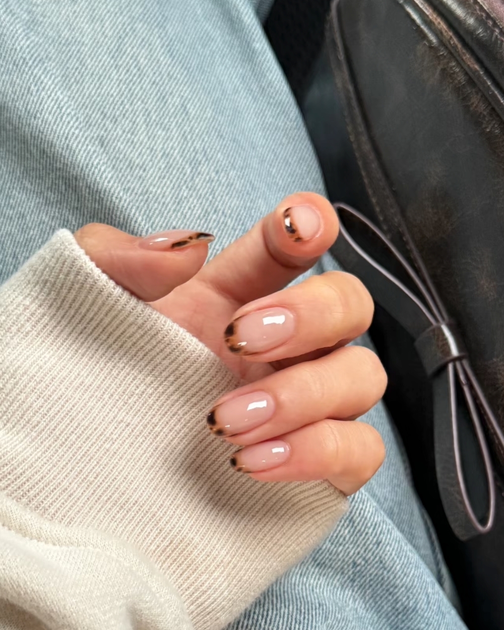 秋冬美甲,法式,暈染