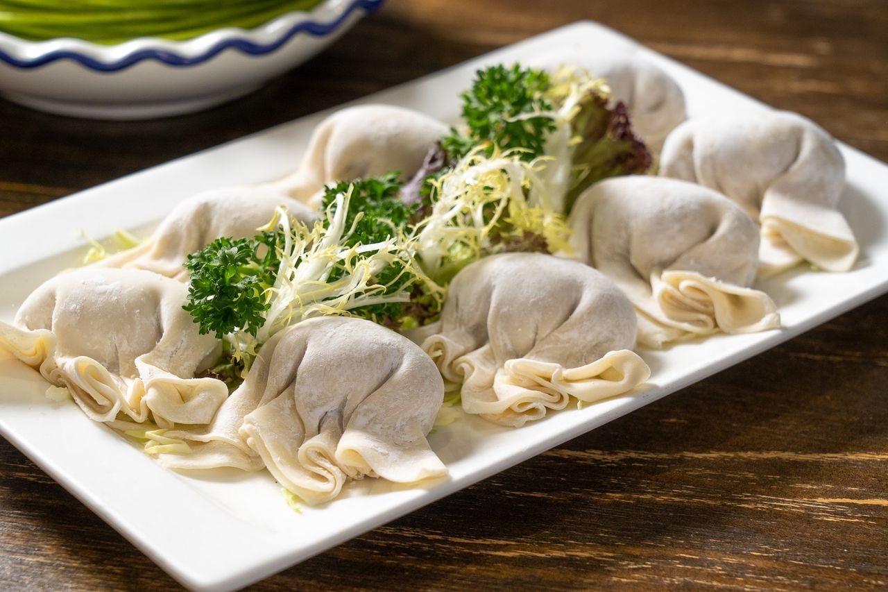 新鮮菜苗帶子餃